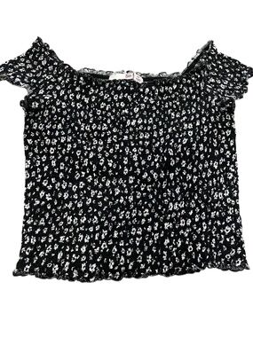 SO Scrunched Black and White Crop Top Girl’s Size M